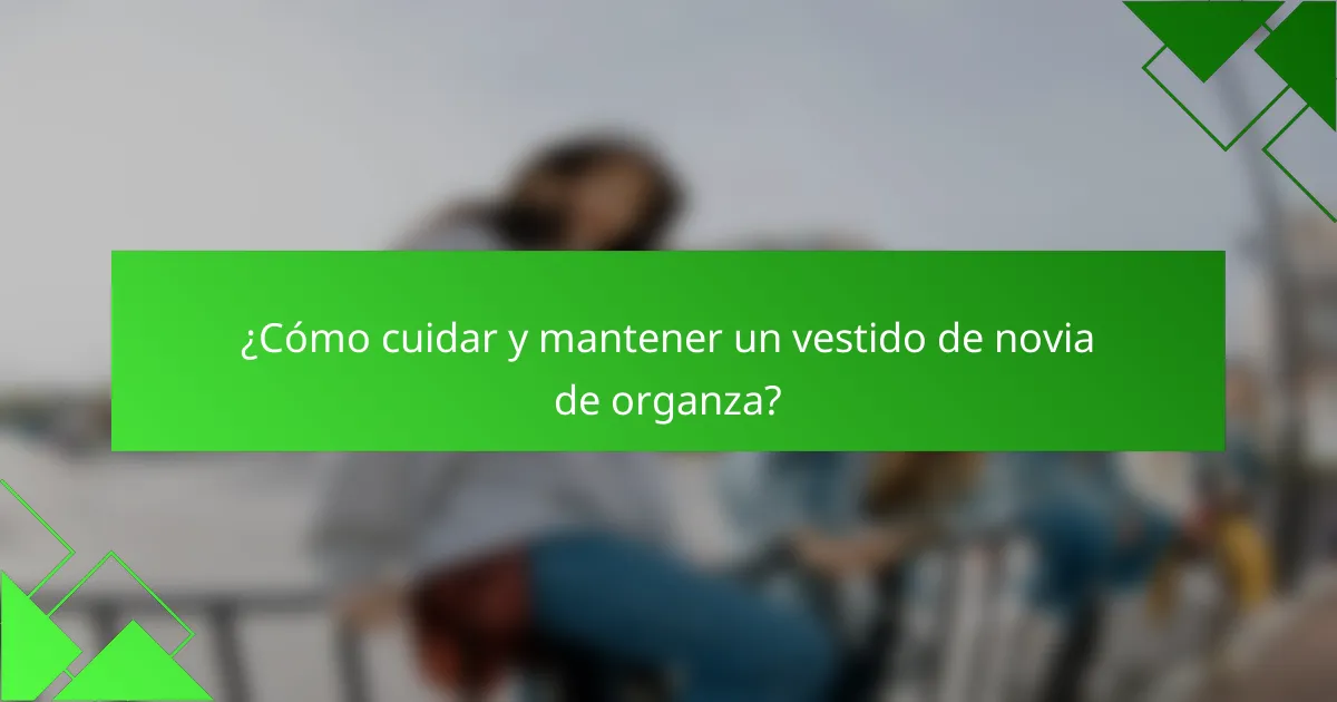 ¿Cómo cuidar y mantener un vestido de novia de organza?