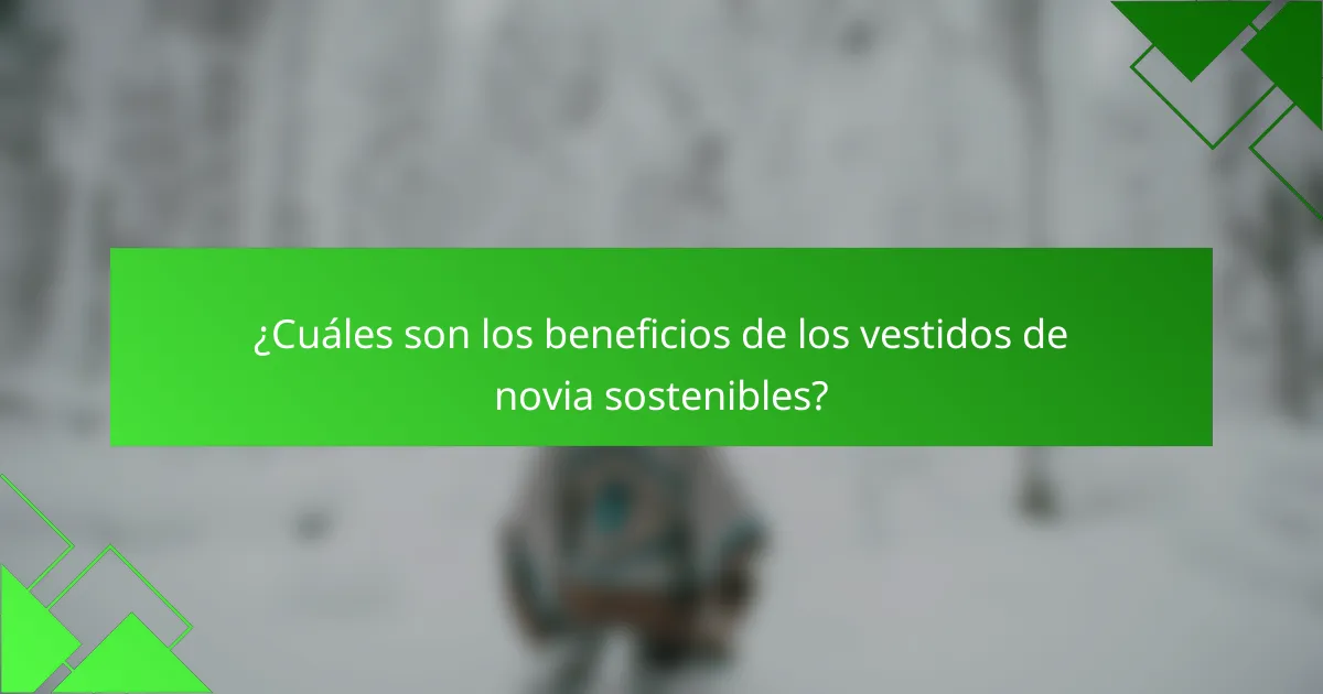 ¿Cuáles son los beneficios de los vestidos de novia sostenibles?