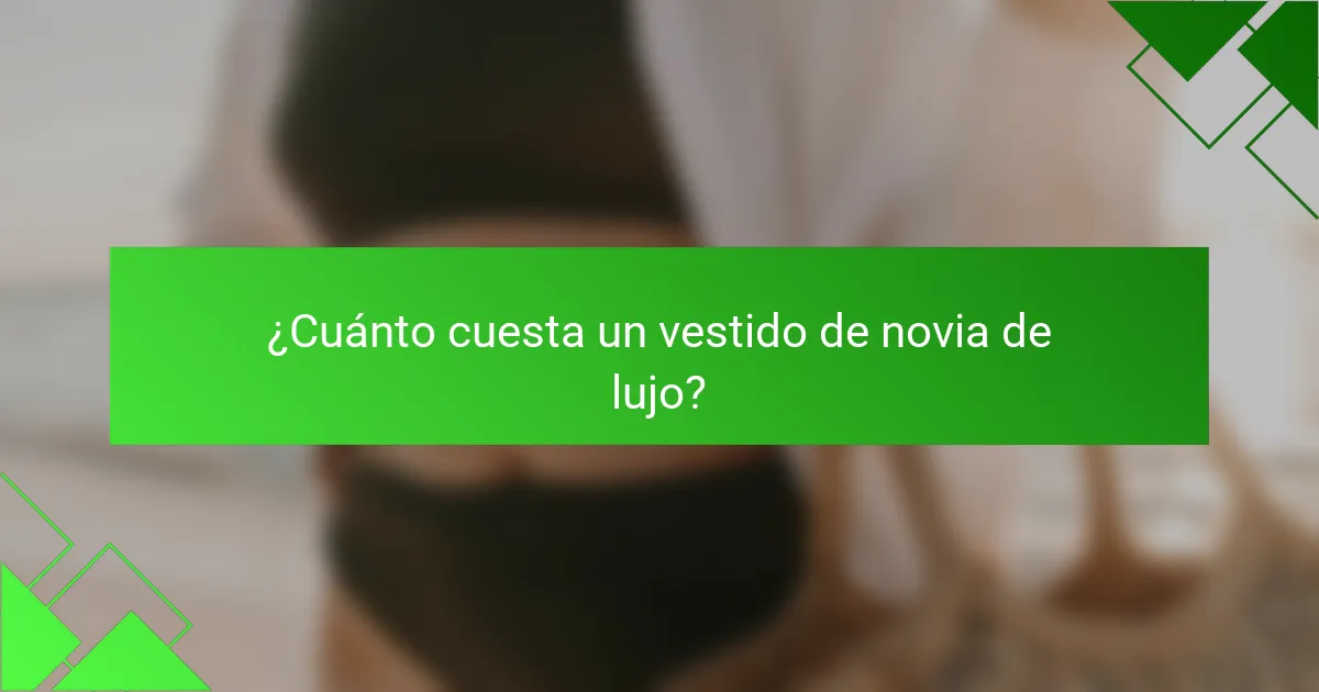 ¿Cuánto cuesta un vestido de novia de lujo?