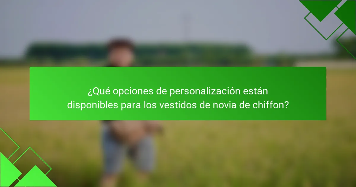 ¿Qué opciones de personalización están disponibles para los vestidos de novia de chiffon?