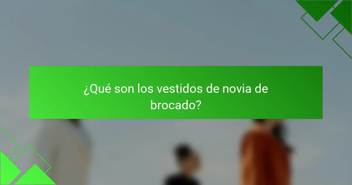 ¿Qué son los vestidos de novia de brocado?