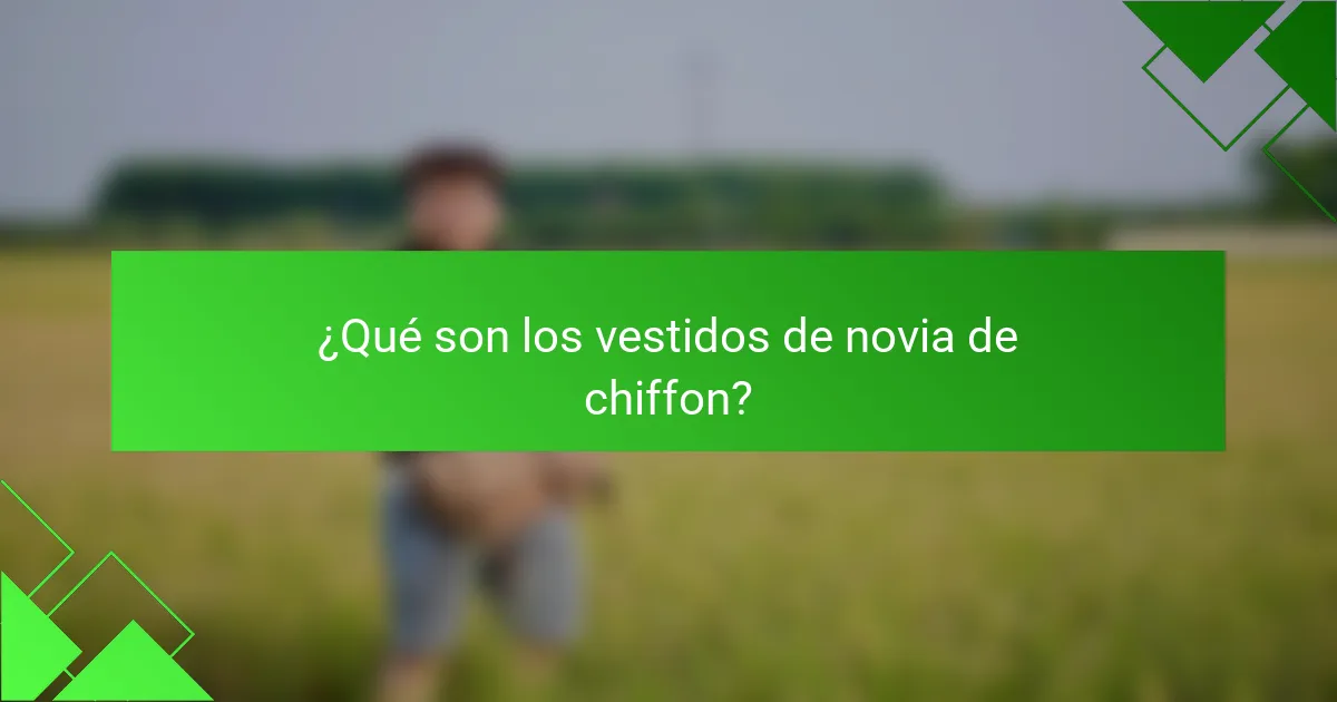 ¿Qué son los vestidos de novia de chiffon?