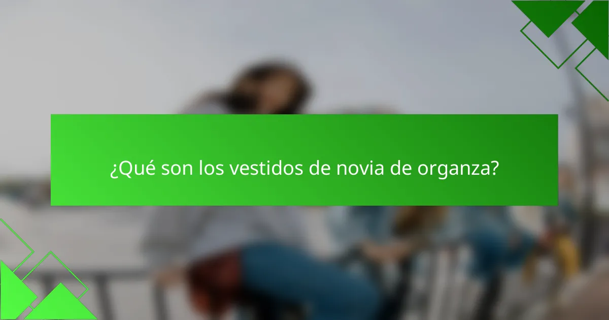 ¿Qué son los vestidos de novia de organza?