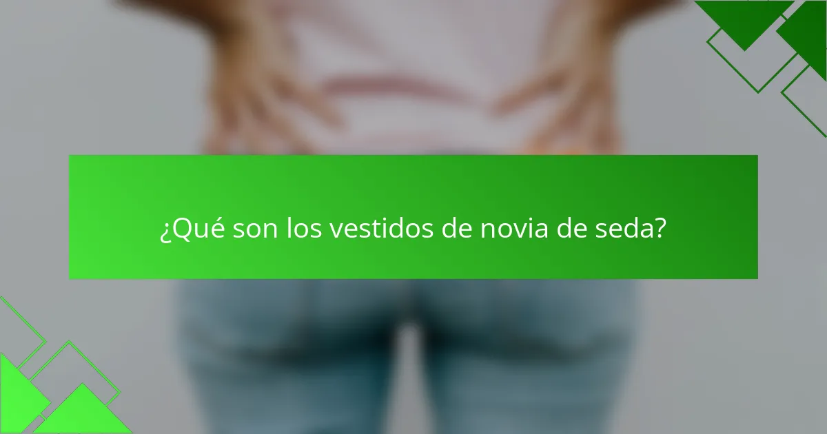 ¿Qué son los vestidos de novia de seda?