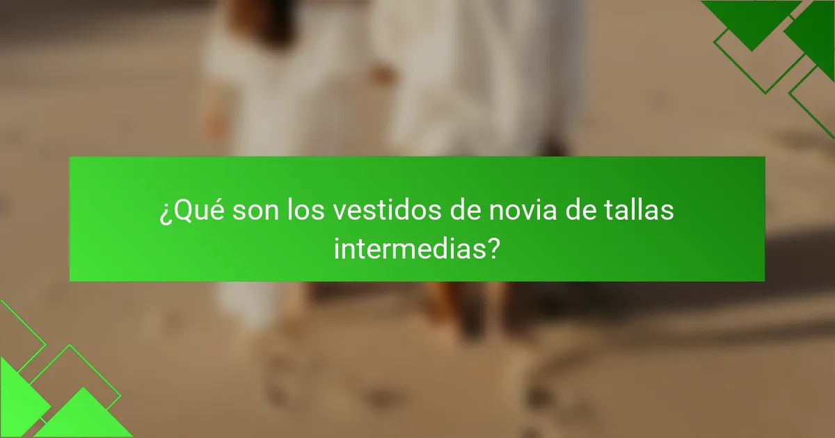 ¿Qué son los vestidos de novia de tallas intermedias?