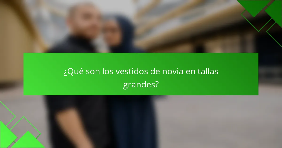 ¿Qué son los vestidos de novia en tallas grandes?